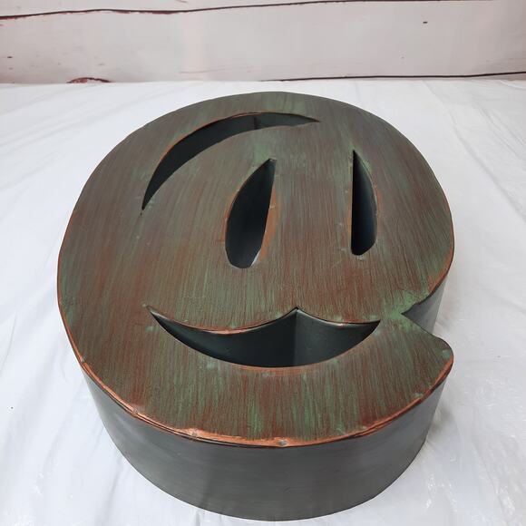 Metal Distressed‎ Hammered @ Symbol At Sign 15.5" Copper Color w/ Green Patina - Picture 4 of 6